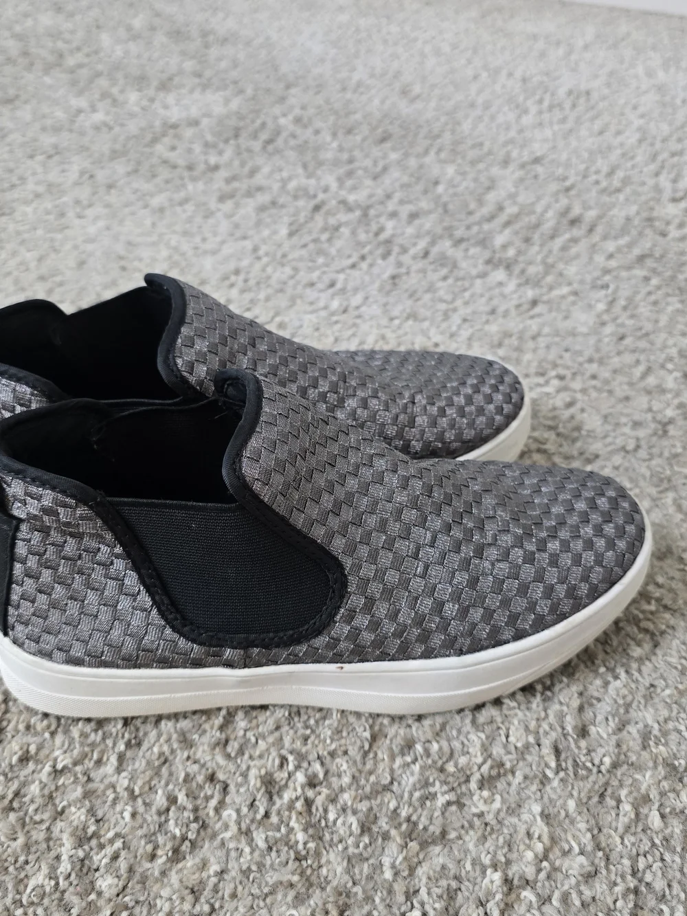 Bernie Mev Woven Slip-On Casual Shoes Suede Upper Gray/Black US 8.5 EU 39